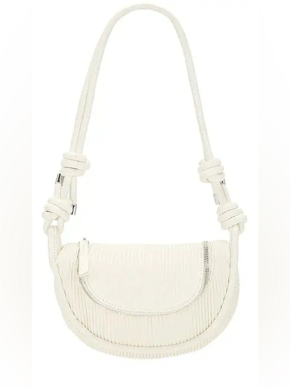 8 Other Reasons Cream Knotted Strap Saddle Shoulder Bag